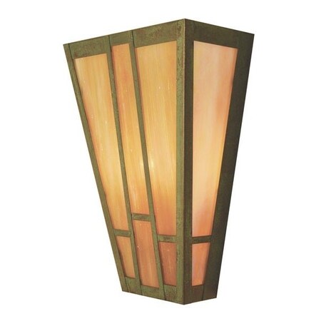 Arroyo Craftsman 12" Asheville Sconce, Black, Tan Glass AS-12TN-BK